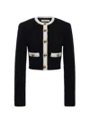 Alessandra Rich Alpaca Knitted Cropped Cardigan In Black