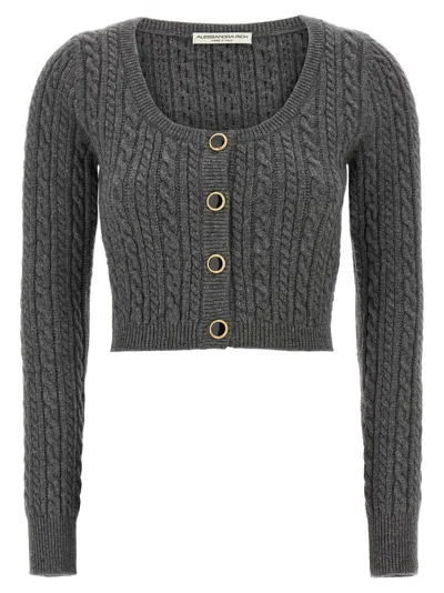 ALESSANDRA RICH ALESSANDRA RICH CROPPED WOOL CARDIGAN