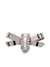 Alessandra Rich Crystal-bow Earrings In Metallic