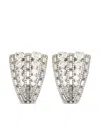 Alessandra Rich Metal Earrings Adorned Rhinestone Embellishments In Silver