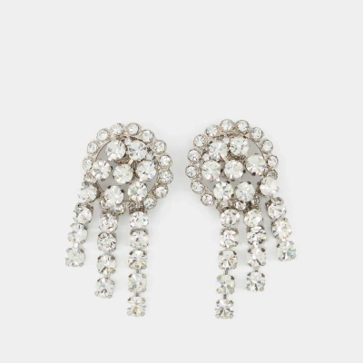 Alessandra Rich Crystal Cascade Earring -  - Silver - Brass