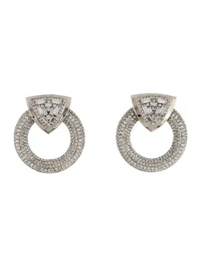 Pre-owned Alessandra Rich Crystal Circle Drop Earrings In Multi