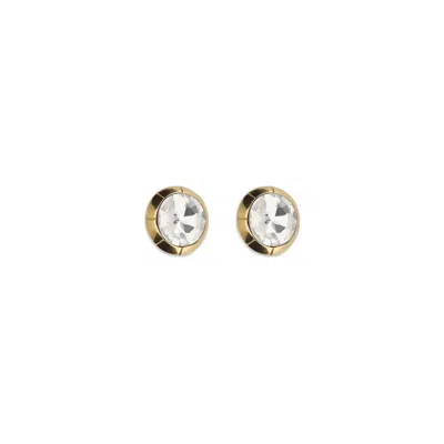 Alessandra Rich Crystal Clip-on Earrings In Gold