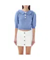 Alessandra Rich Hotfix Jumper In Blue
