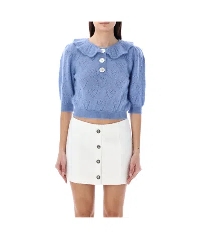 ALESSANDRA RICH CRYSTAL EMBELLISHED SHORT SWEATER