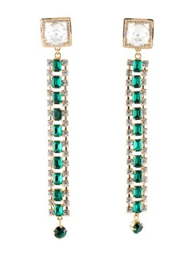 Pre-owned Alessandra Rich Crystal Drop Earrings