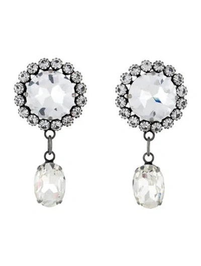 Pre-owned Alessandra Rich Crystal Drop Earrings In Transparent