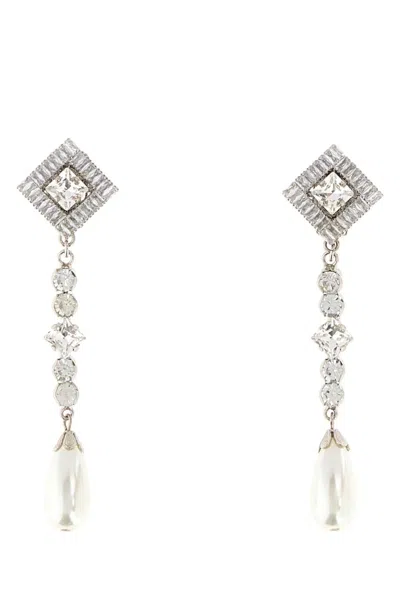ALESSANDRA RICH ALESSANDRA RICH CRYSTAL EARRING WITH PENDANT PEARL