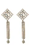 Alessandra Rich Crystal Square Dangle Earrings In Gold