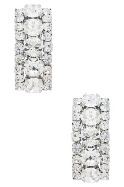 Alessandra Rich Crystal Earrings In Silver