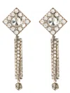 Alessandra Rich Crystal Square Dangle Earrings In Gold