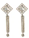Alessandra Rich Crystal Square Dangle Earrings In Gold