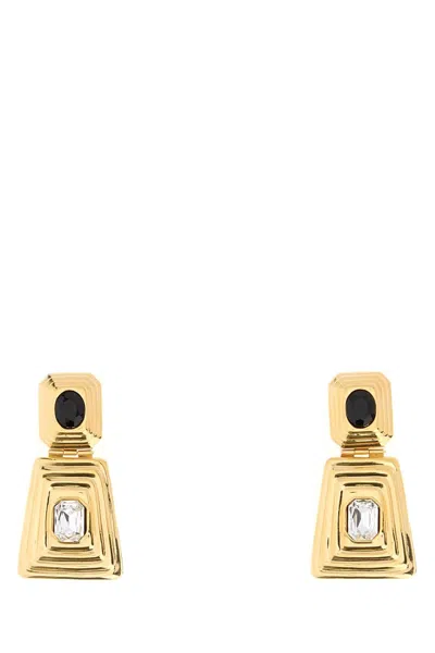 Alessandra Rich Crystal Earrings In Gold