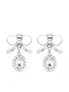 Alessandra Rich Crystal-embellished Bow Drop Earrings In Silver