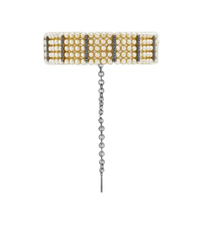 Alessandra Rich Crystal-embellished Choker Necklace In Yellow