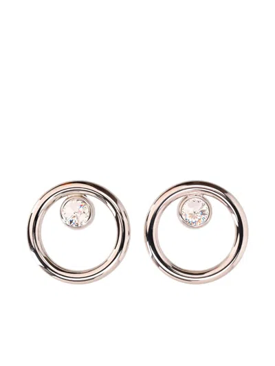Alessandra Rich Crystal-embellished Circle Earrings In Gold