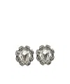 Alessandra Rich Crystal-embellished Clip-on Earrings In Silver
