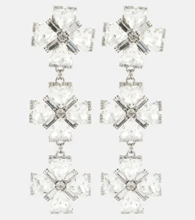 Alessandra Rich Crystal-embellished Clip-on Earrings In Silver