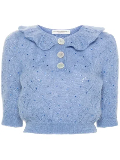 Alessandra Rich Hotfix Jumper In Blue