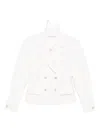 Alessandra Rich Crystal-embellished Double-breasted Jacket In White