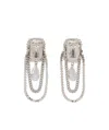 Alessandra Rich Crystal-embellished Drop Chain Earrings In Silver
