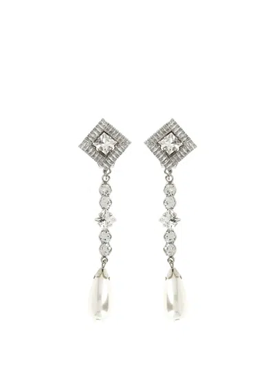 Alessandra Rich Crystal-embellished Drop Earrings In Pattern