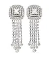 Alessandra Rich Square Crystal Dangle Earrings In Silver