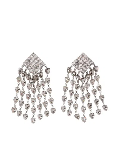 Alessandra Rich Crystal-embellished Earrings In Silver