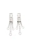 Alessandra Rich Metal Drop Earrings Crystal Detail In Metallic