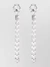 Alessandra Rich Crystal Embellished Fringed Dangling Earrings In Metallic