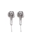 Alessandra Rich Crystal-embellished Fringed Earrings In Metallic