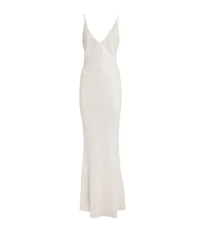 Alessandra Rich Crystal-embellished Gown In White