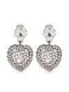 Alessandra Rich Crystal-embellished Heart-shape Necklace In Silver