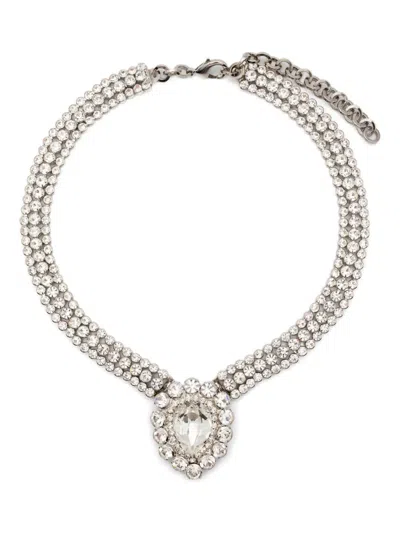 Alessandra Rich Crystal-embellished Necklace In Metallic