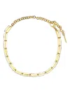 Alessandra Rich Adjustable Chain Link Metal Choker With Two-tone Design In Gold