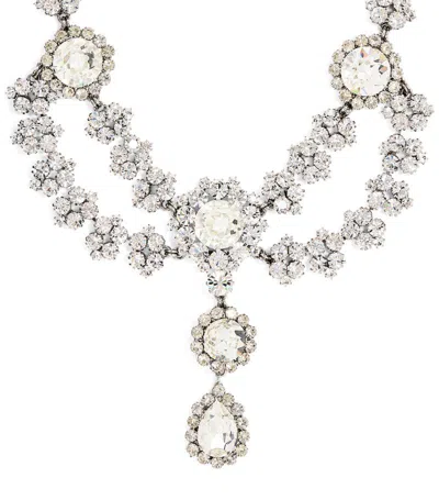 Alessandra Rich Crystal-embellished Necklace In Silver