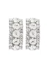 Alessandra Rich Crystal-embellished Rectangular Earrings In White
