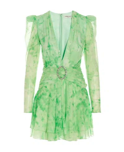 ALESSANDRA RICH ALESSANDRA RICH TIE-DYED SEQUIN-DETAILED DRESS