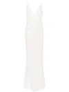 Alessandra Rich Women's Long Cady Slip Dress With Maxi In White