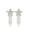 Alessandra Rich Crystal-embellished Star-shaped Drop Earrings In White