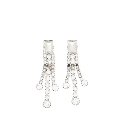 Alessandra Rich Crystal Embellishment Drop Earrings In Metallic