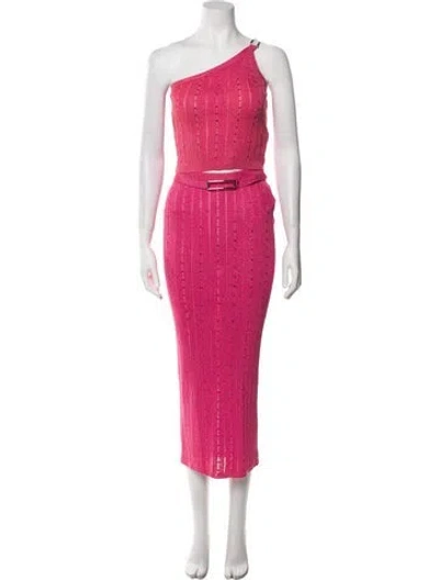 Pre-owned Alessandra Rich Crystal Embellishments Skirt Set In Pink