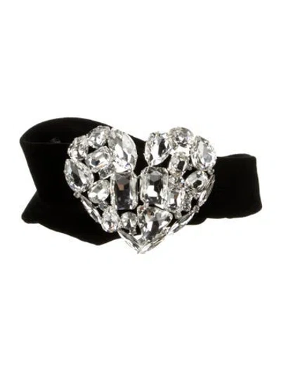 Pre-owned Alessandra Rich Crystal Embellishments Waist Belt In Black