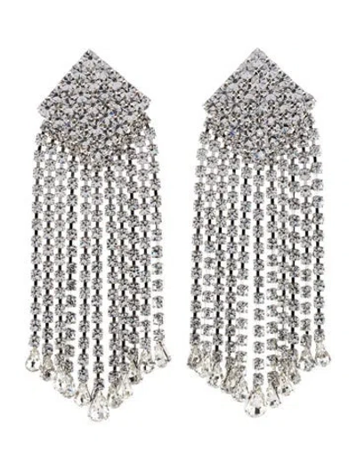 Pre-owned Alessandra Rich Crystal Finge Earclip Drop Earrings In Multi