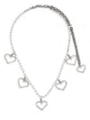 Alessandra Rich Crystal Heart Necklace In Silber