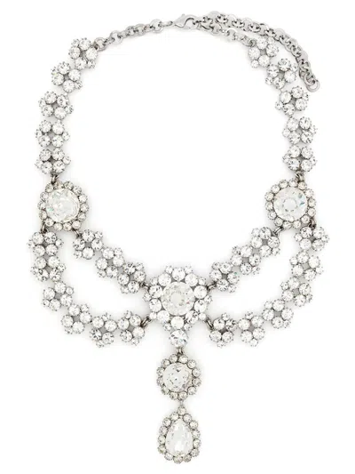 Alessandra Rich Embellished Necklace In Silver