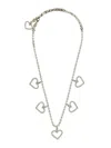 ALESSANDRA RICH ALESSANDRA RICH CRYSTAL NECKLACE WITH HEART PENDANTS