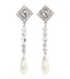 Alessandra Rich Mini Embellished Metal Earrings 10.5 Cm X 2.5 Cm In Silver