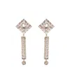 Alessandra Rich Crystal Square Dangle Earrings In Gold