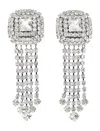 Alessandra Rich Square Crystal Dangle Earrings In Crystal